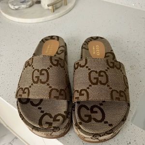 Gucci platform slides